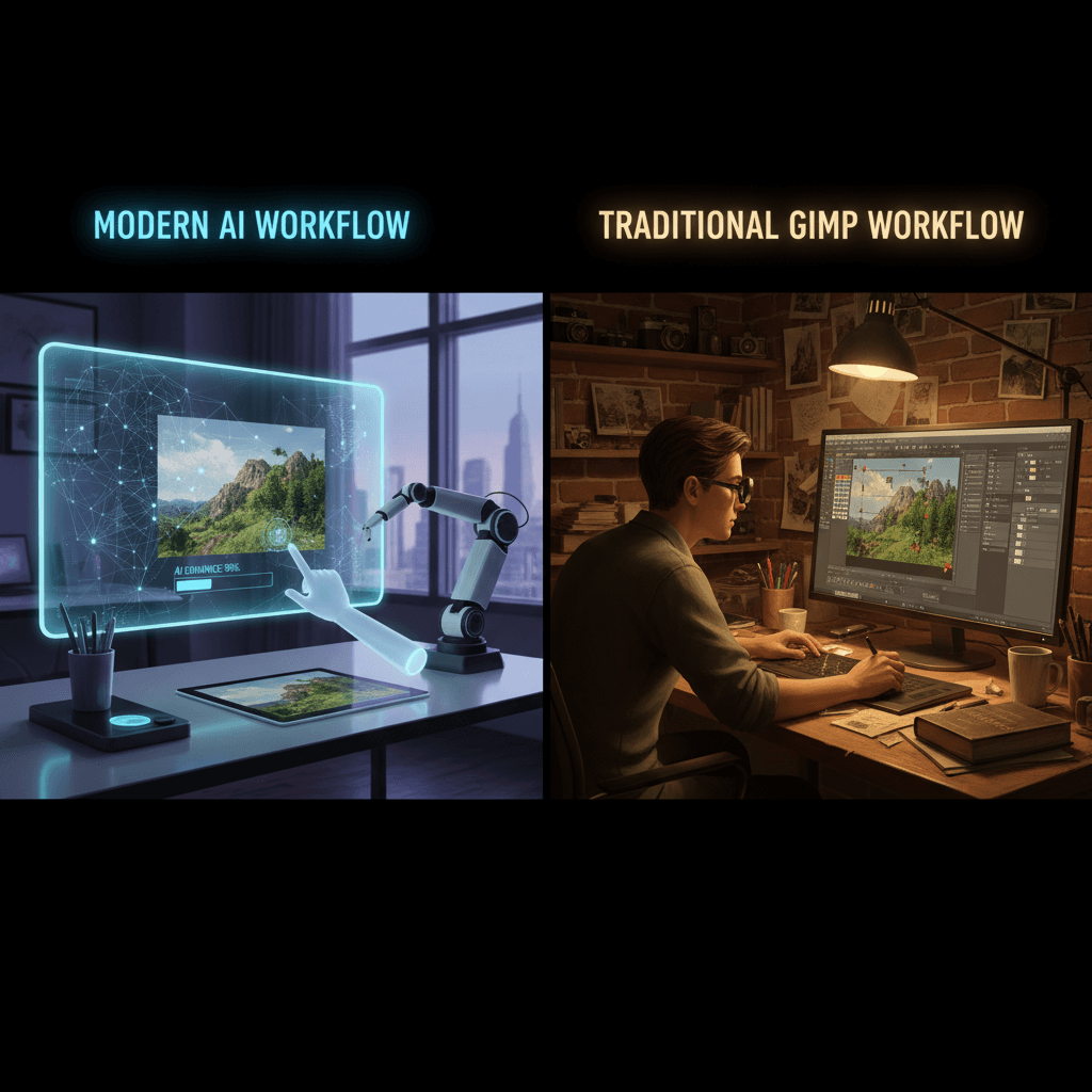 Seedream v4.0 Edit vs GIMP : IA vs retouche manuelle