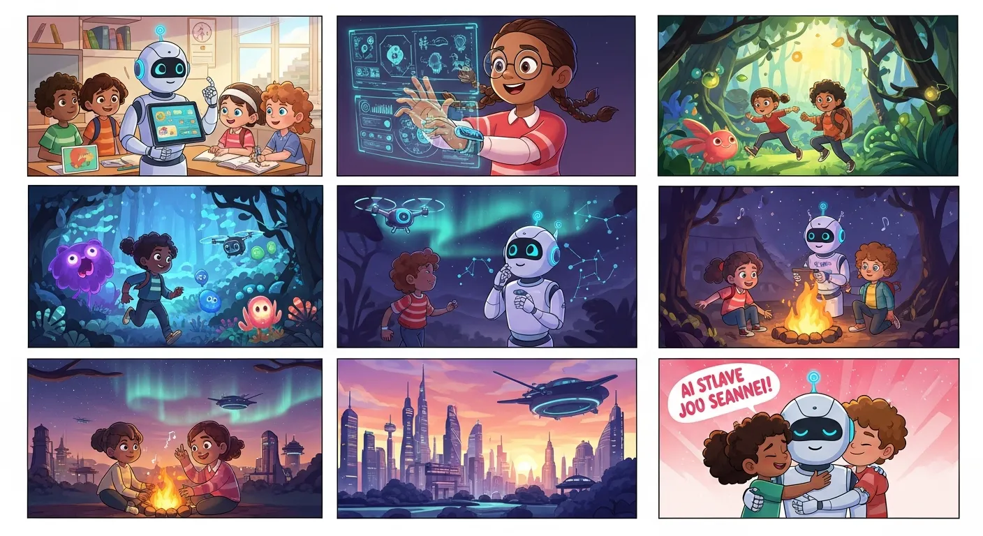 Stylized animated story illustration